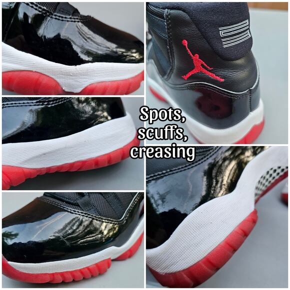 Air Jordan 11 Retro Playoffs Bred Size 9 Black Red XI Nike Jumpan 23 378037-061 - Picture 9 of 16